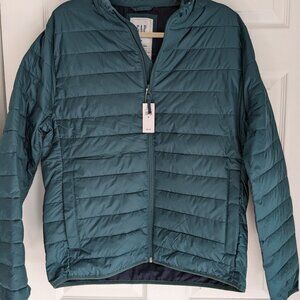 Gap Cold Control Water Resistant Windproof Green Puffy Jacket Men's M NWT